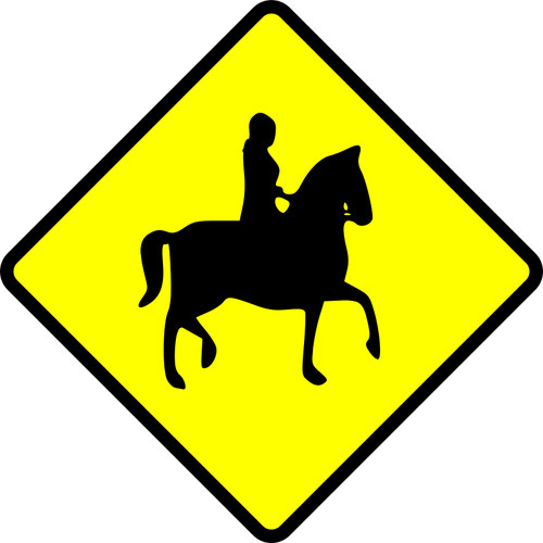 Caballo Jinete PRECAUCIÓN signo vector imagen