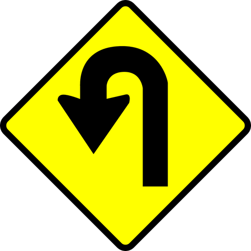 fornærme kaldenavn sværge U-turn caution sign vector image | Public domain vectors