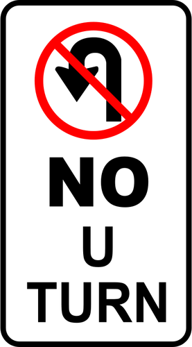 No Uturn left traffic roadsign vector image