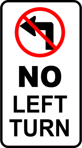 No gire izquierda tráfico roadsign vector de la imagen