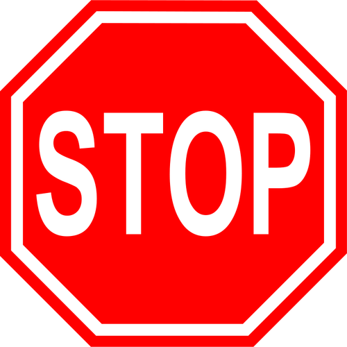 Stop signal vector road sign