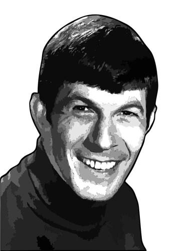 Vector illustration of Leonard Nimoy shaded pencil drawing