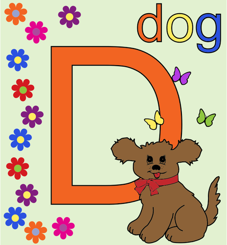 Letter D with a dog