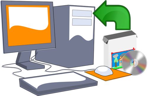 Install computer software CD vector clip art