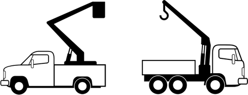 Vector tekening van straat reparatie trucks