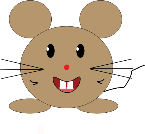 Vector illustration of smiling brown cartoon mouse | Public domain vectors