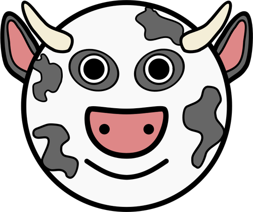 Graphiques vectoriels de vache dessin animé visage rond