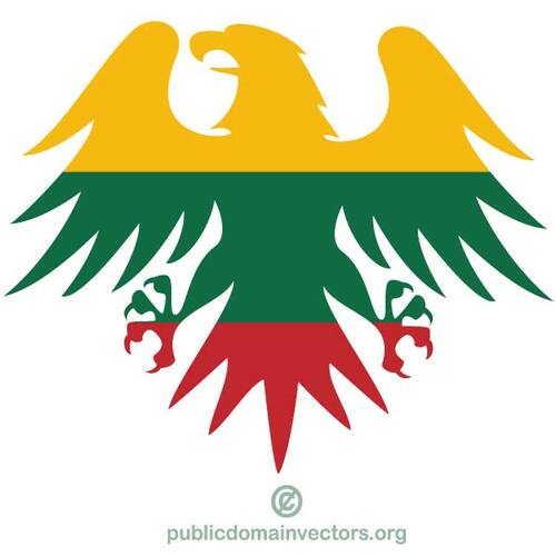 Bandeira lituana em forma de águia