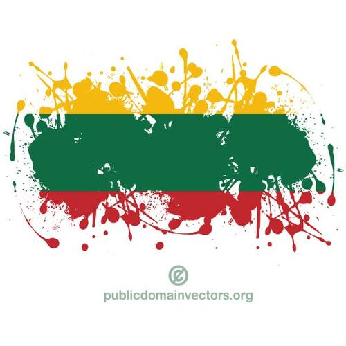 페인트로 만든 리투아니아 깃발 튄