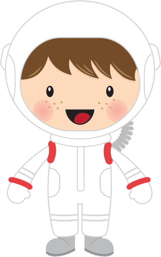 Liten pojke astronaut