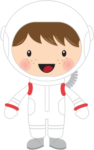 Kleine Junge astronaut