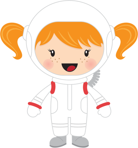 Little girl astronaut