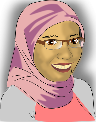 Malay woman portrait vector illustration