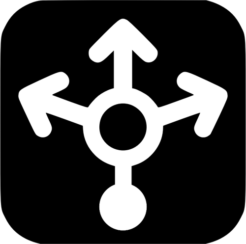 Yük dengeleyici siyah beyaz simge vektör çizim
