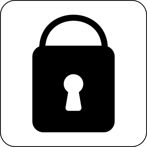 Vector illustration of black and white lock icon