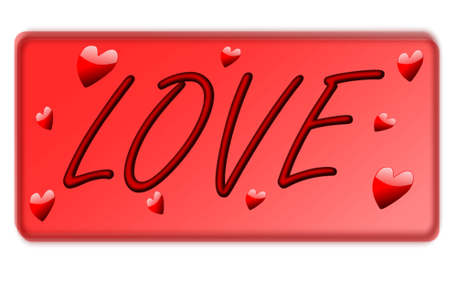 Love signpost with hearts vector image