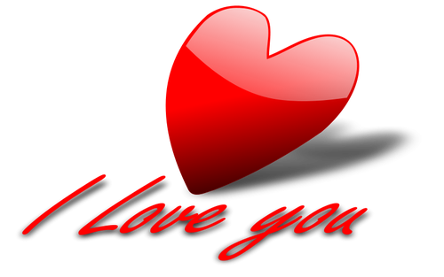 Vector image of glossy tilted heart
