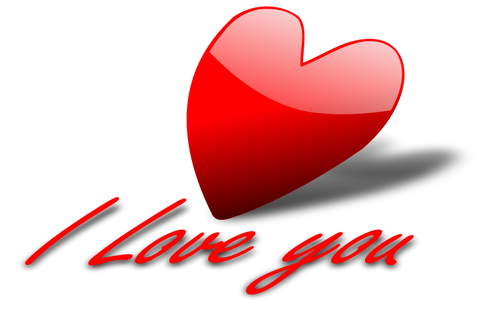 Vector image of glossy tilted heart