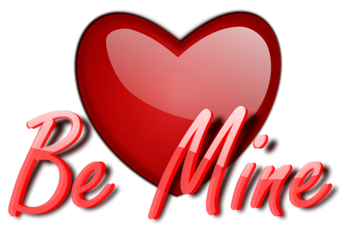 Image vector brillant du coeur avec être libellé de la mine