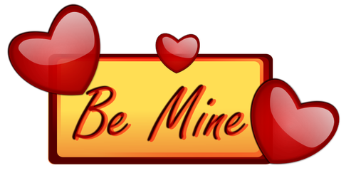 Be mine signpost with hearts vector image