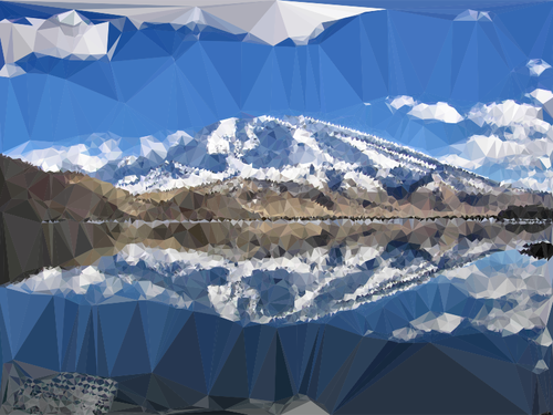 Mountain lake reflection-low poly