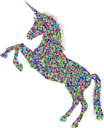 Prismatic unicorn silhouet