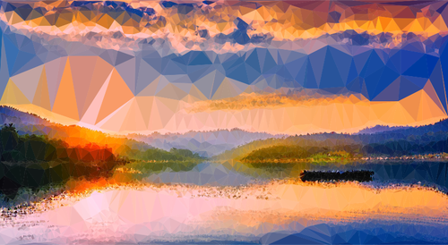 Jezioro Low poly