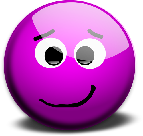 Imagem vetorial do smiley amigável roxo