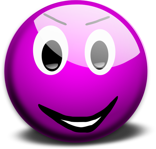 Векторная иллюстрация фиолетовый нахально смайлик
