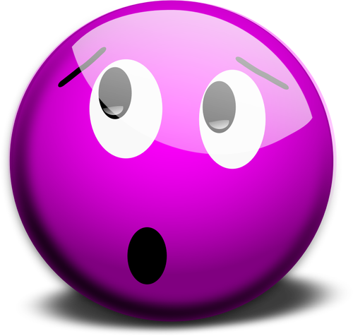 Image vectorielle de smiley hébété violet