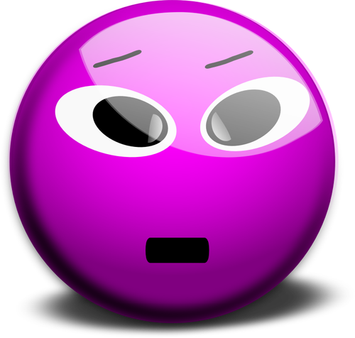 Vector clip art of purple smiley 3