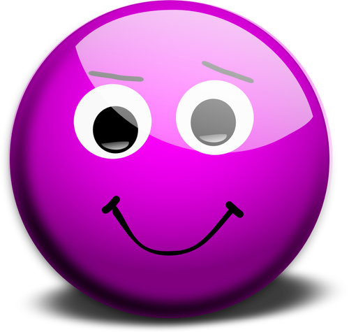 Ilustração em vetor do smiley inocente roxo