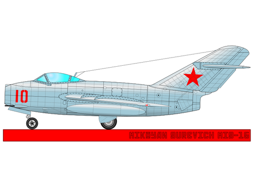 Military aircraft MIG-15 vector