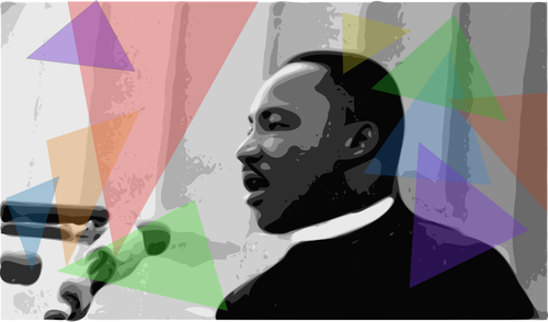 Martin Luther King Jr bir konuşma holding illüstrasyon vektör