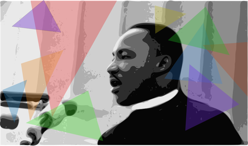 Martin Luther King Jr holding a speech vector illustration