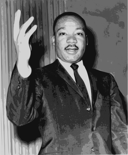 Martin Luther King Jr. přední portrét vektorové ilustrace