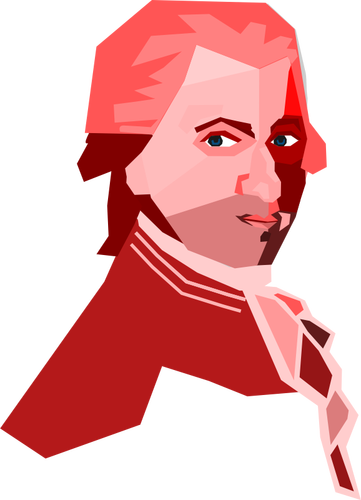 Portrait of Mozart vector drawing