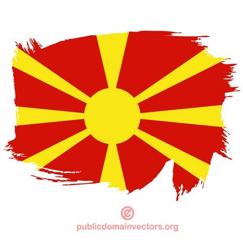 彩绘的国旗的马其顿