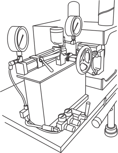 Machine avec manomètres