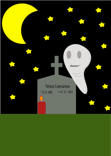 Haunted grave vector image