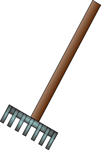 Metal hand-rake vector drawing