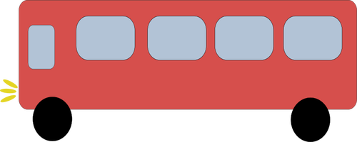 Autobús vector rojo simple