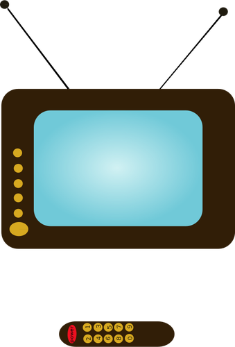 Ilustração em vetor de um aparelho de TV e um controle remoto de TV