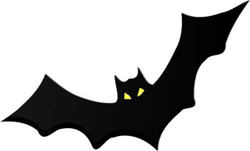 Fledermaus-Silhouette mit gelben Augen Vektor-ClipArt