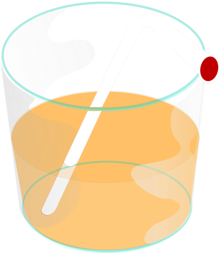 Glass with straw vector graphics