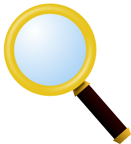 Clip art of gold-plated magnifying glass