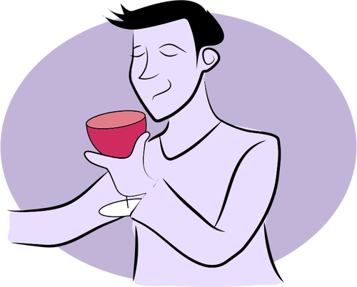 Мужчина пьет вино