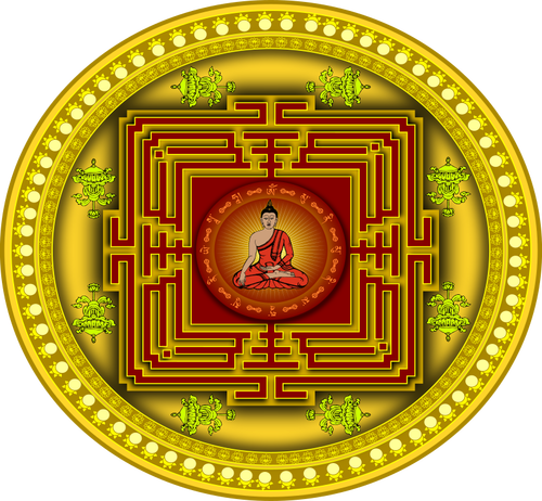 Download Mandala with Buddha | Public domain vectors