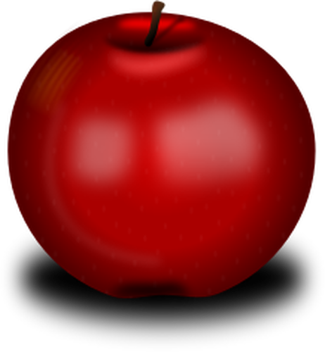 Vector drawing of small red shiny apple