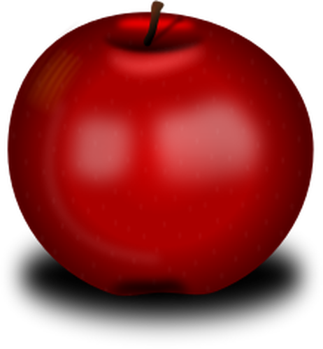 Vector drawing of small red shiny apple